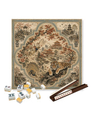 Premsons® Autumn in Jade Valley Mahjong Table Mat – Premium Anti-Slip Square Gaming & Decorative Mat - 23 x 23 inch - Versatile Non-Slip Play Surface