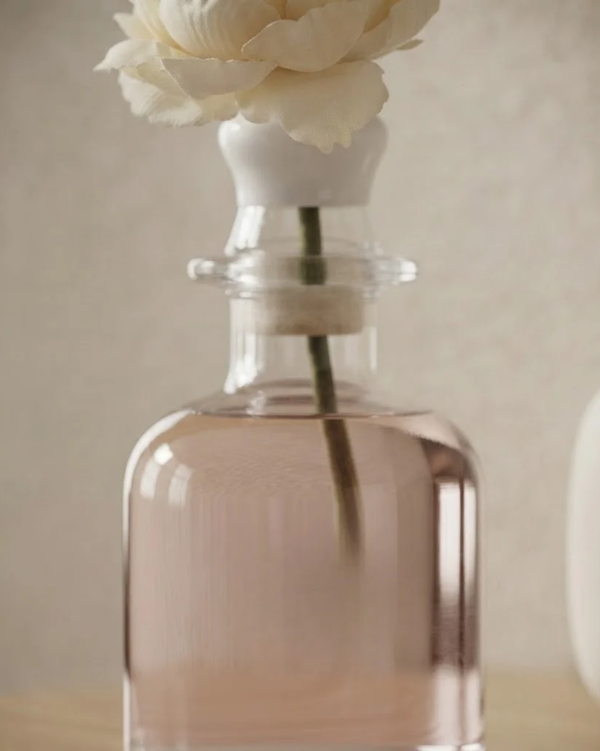 Premsons® Glass Bottle Reed Diffuser With Flower [Gardenia In Blossom]