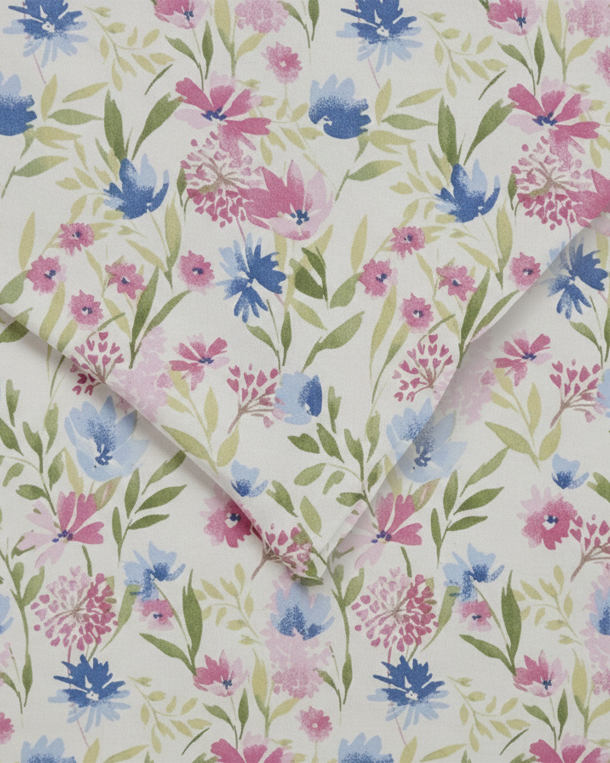 Premsons® Floral Print King Size Bedsheet – Pink & Blue Soft Cotton Double Bed Sheet with Matching Pillow Covers