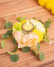 Premsons® Yellow Candle Holder – Elegant Home Décor Accent for Living Room, Bedroom & Dining Table - Pack of 2