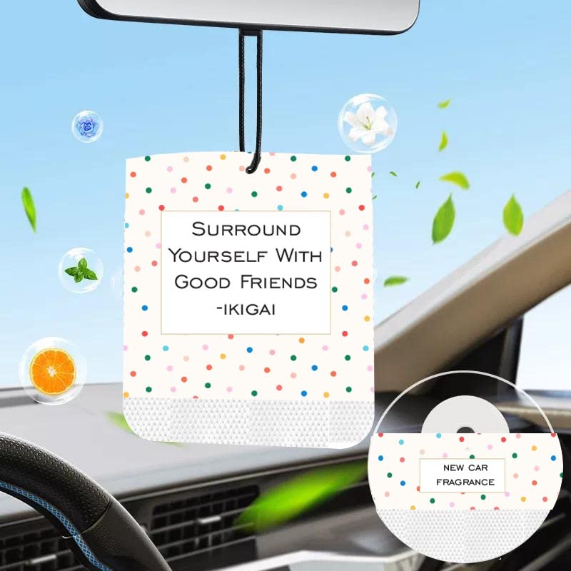 Premsons® Hanging Car Air Freshener Sachet - Ideal for Car Closet Wardrobe Drawer Hanger Travel and Small Spaces - Long-Lasting Subtle Scents - Assorted Fragrances - Pack of 5