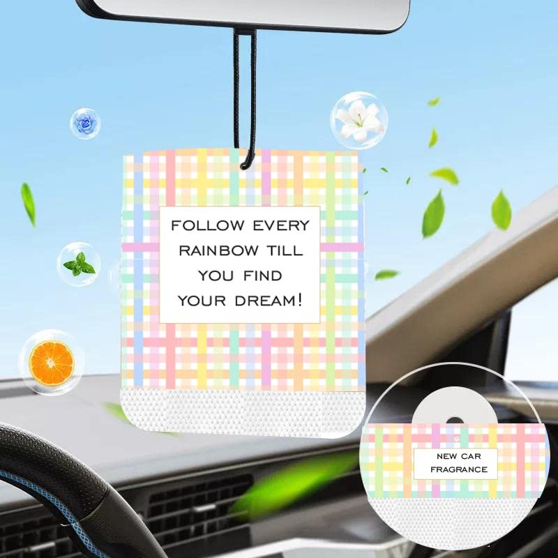 Premsons® Hanging Car Air Freshener Sachet - Ideal for Car Closet Wardrobe Drawer Hanger Travel and Small Spaces - Long-Lasting Subtle Scents - Assorted Fragrances - Pack of 5