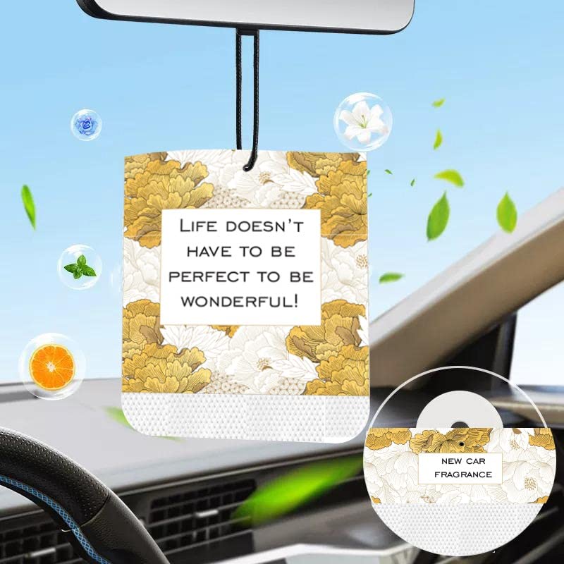 Premsons® Hanging Car Air Freshener Sachet - Ideal for Car Closet Wardrobe Drawer Hanger Travel and Small Spaces - Long-Lasting Subtle Scents - Assorted Fragrances - Pack of 5