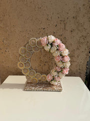 Premsons® Floral Chakri Singhasan – Mini Decorative Backdrop Stand for Ganpati, Pooja & Festive Décor