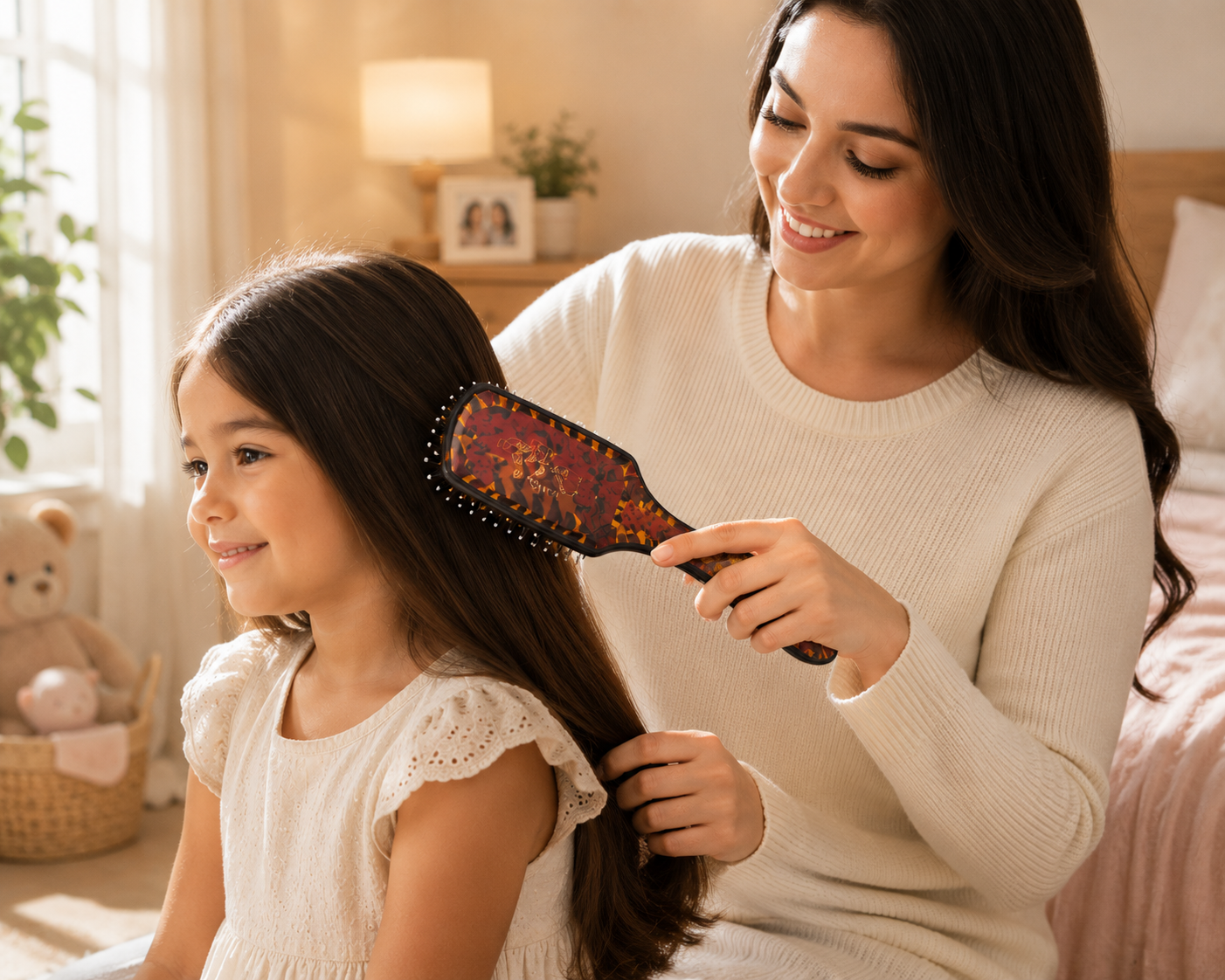 Premsons® Premium Floral Design Paddle Hair Brush for Gentle Detangling & Everyday Styling