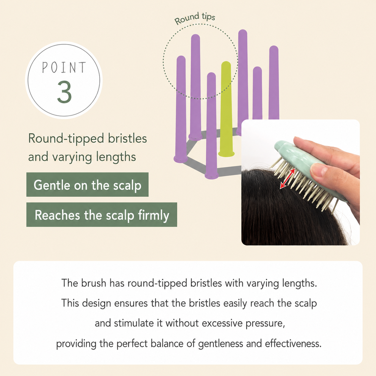 Compact cloud-shaped hair brush held in hands; light bristle tips visible