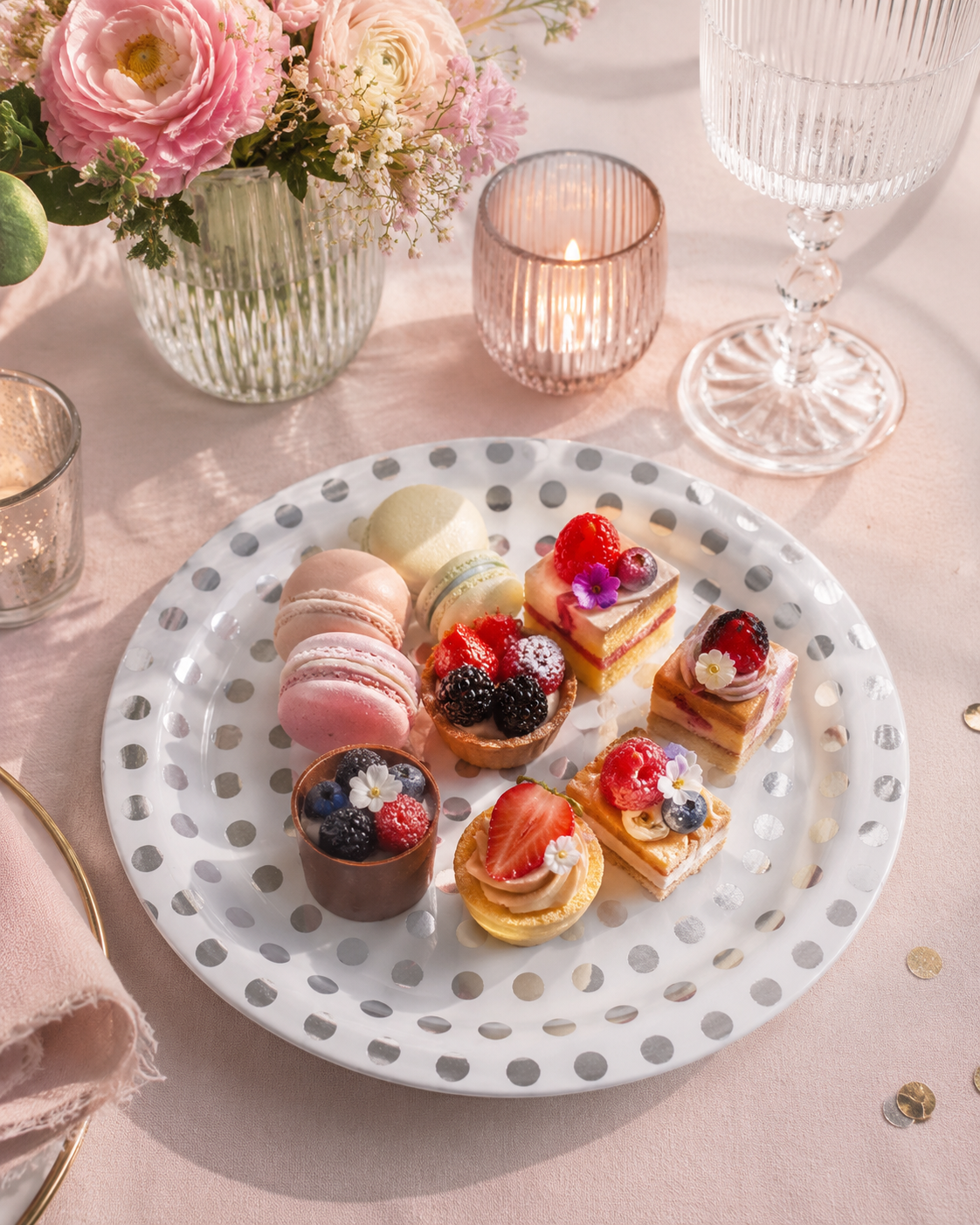 Premsons® Gold & Silver Polka Dot Party Plates – Elegant Disposable Plates for Birthdays, Parties & Celebrations (Set of 10) (Pack of 2)