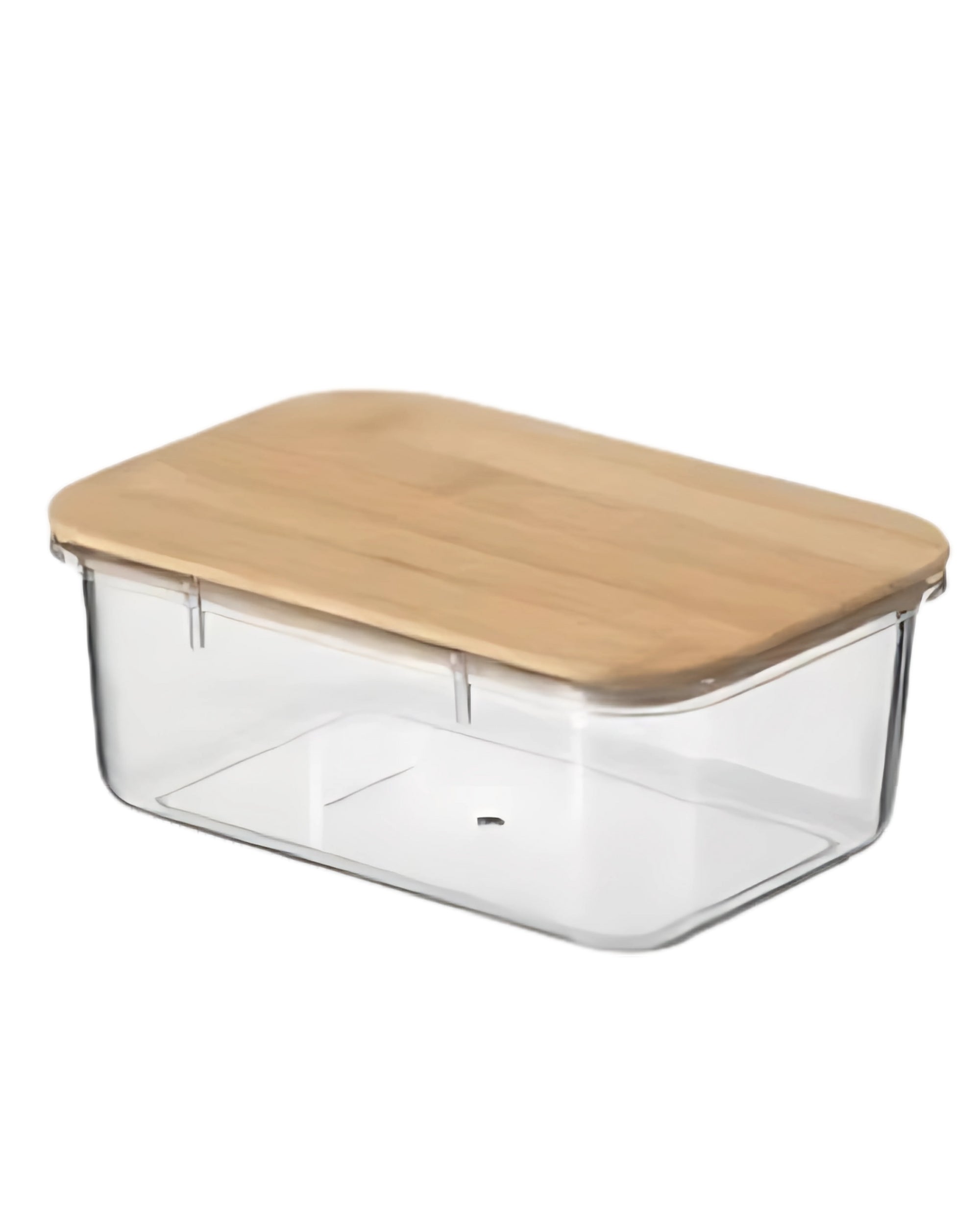 Premsons® Acrylic Transparent Storage Container with Bamboo Lid – Airtight Rectangular Food Jar for Kitchen & Pantry Organization