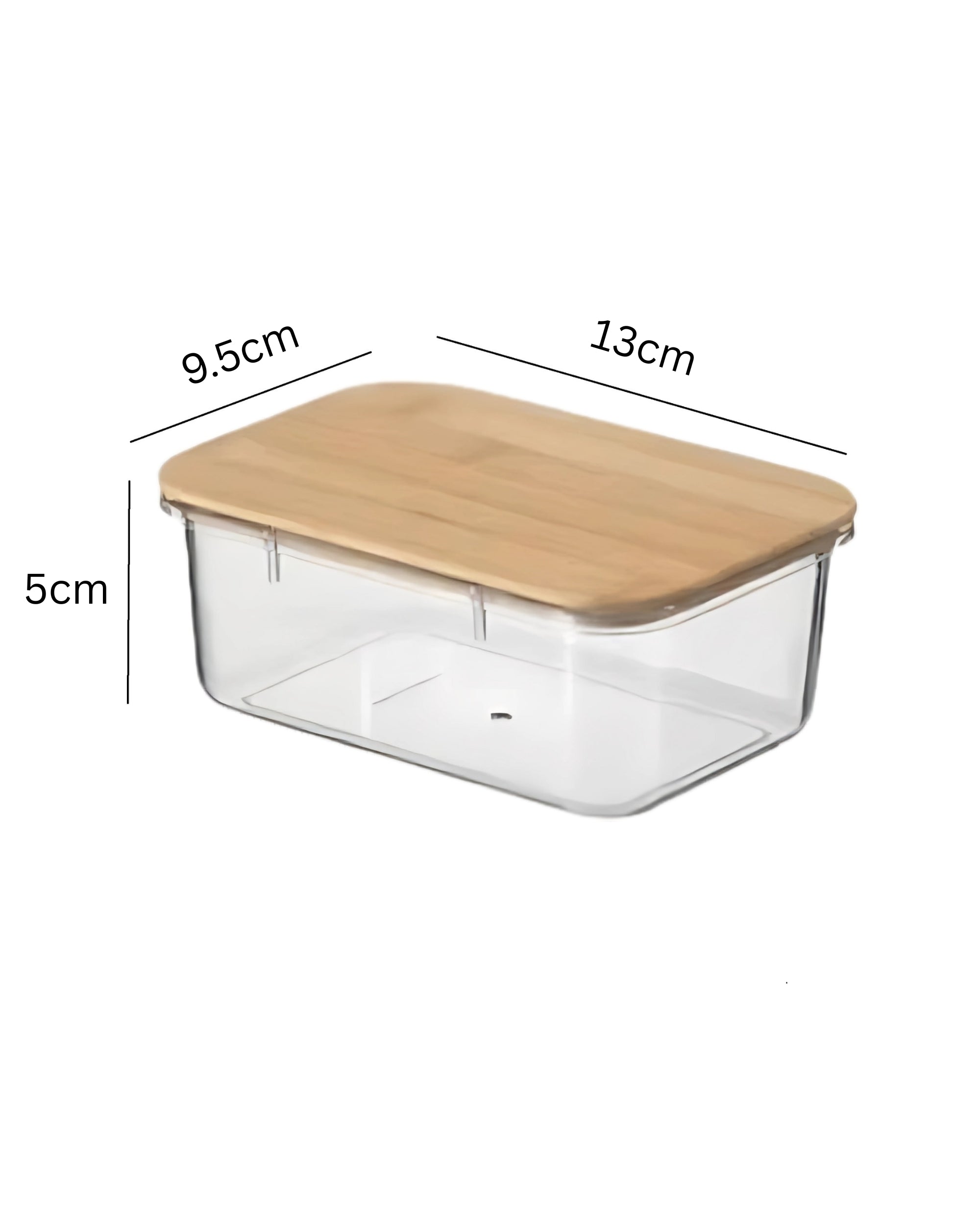 Premsons® Acrylic Transparent Storage Container with Bamboo Lid – Airtight Rectangular Food Jar for Kitchen & Pantry Organization