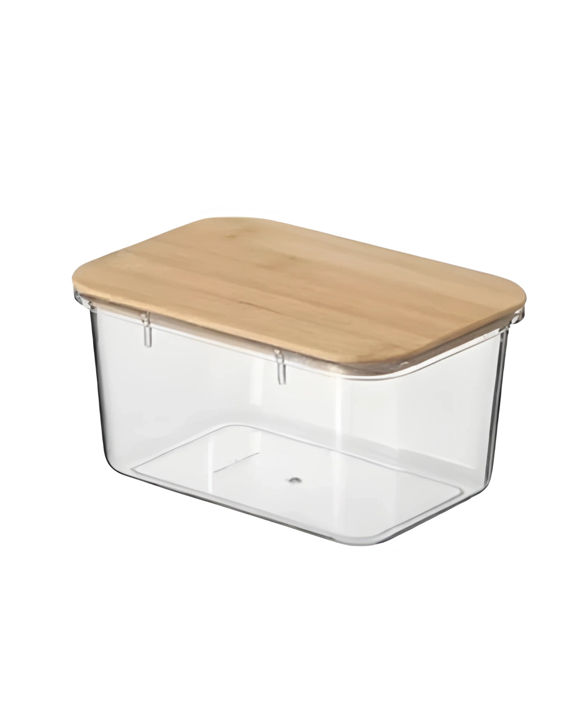 Premsons® Acrylic Transparent Storage Container with Bamboo Lid – Airtight Rectangular Food Jar for Kitchen & Pantry Organization