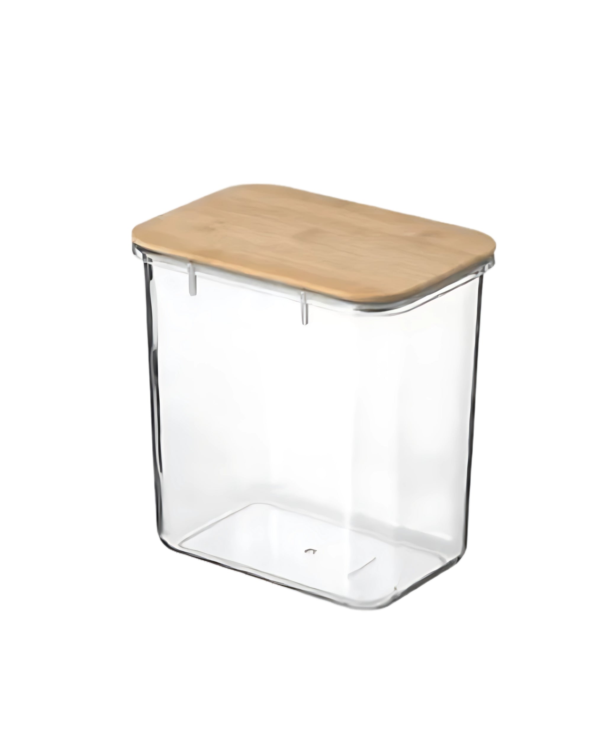 Premsons® Acrylic Transparent Storage Container with Bamboo Lid – Airtight Rectangular Food Jar for Kitchen & Pantry Organization