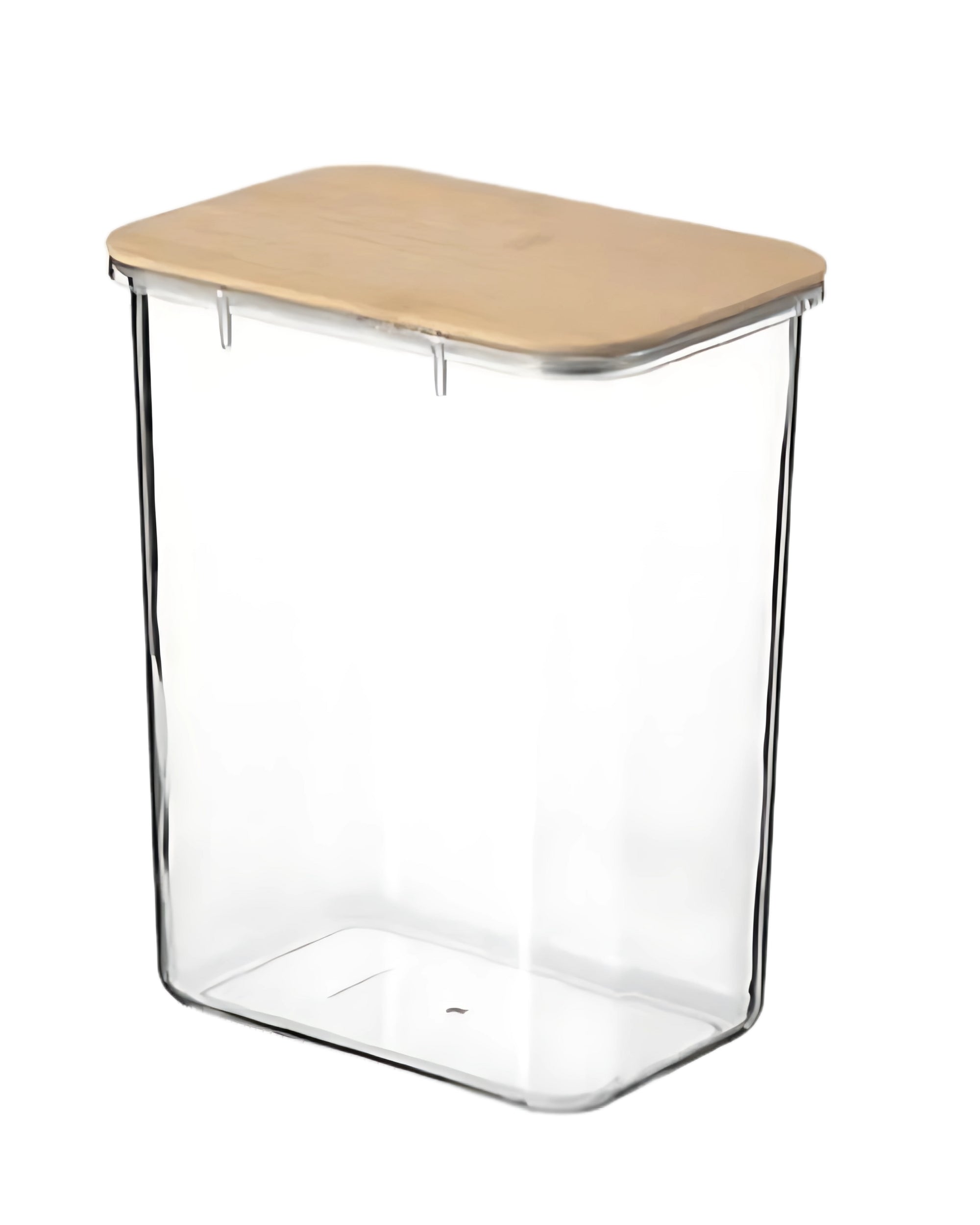 Premsons® Acrylic Transparent Storage Container with Bamboo Lid – Airtight Rectangular Food Jar for Kitchen & Pantry Organization