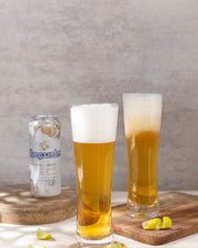 Premsons® Premium Tall Beer Glass Set of 2 – Crystal Clear Pilsner Pint Glasses for Beer, Cocktails, Mocktails & Cold Beverages | Elegant Barware for Home, Parties & Restaurants