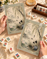 Premsons® Mahjong Shufflers Set of 2, Cranes Above West Lake, 5.25 x 7.75 Inch
