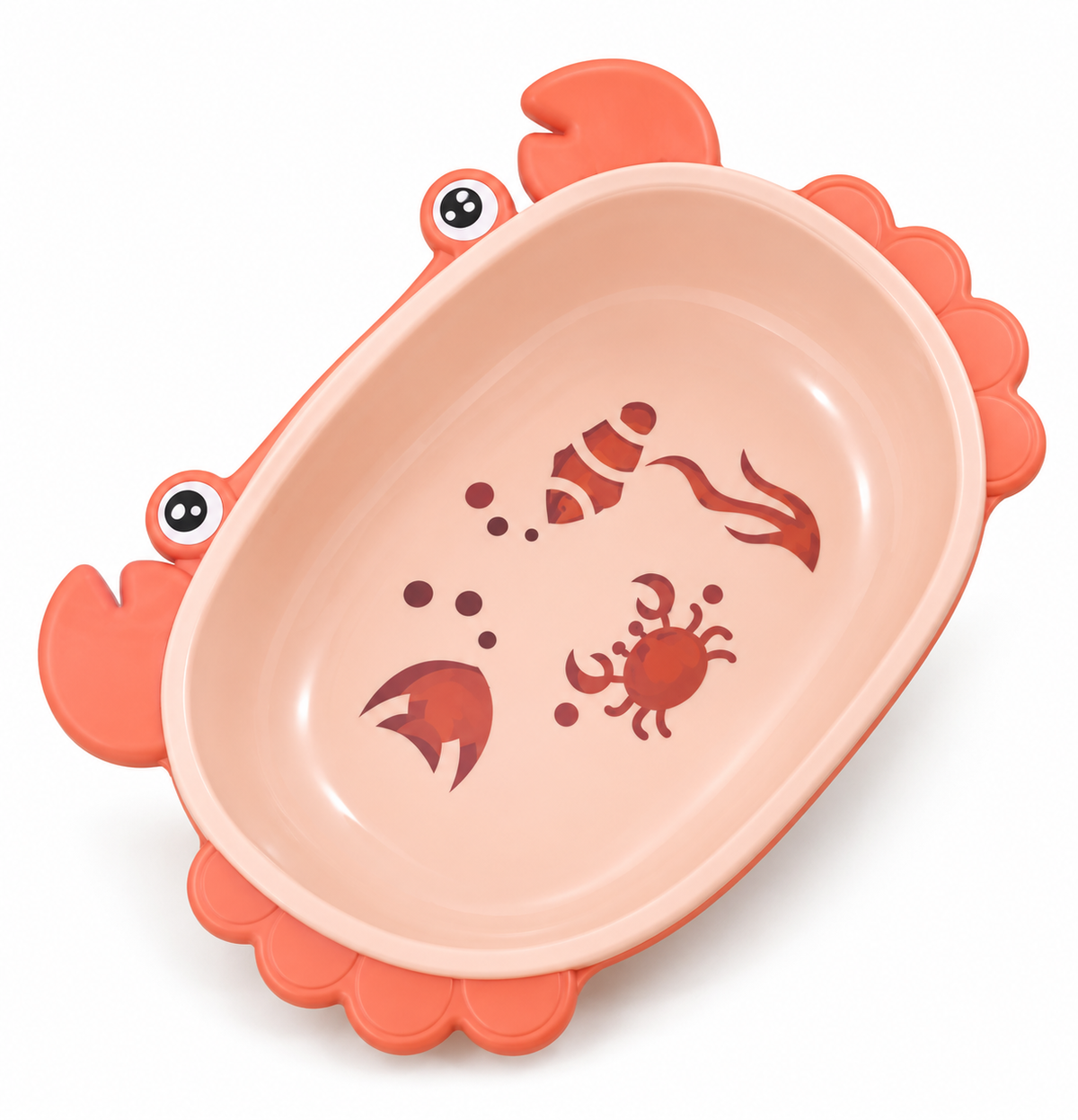 Premsons® cute crab kids soap dish tray with oval dish and cartoon crab design