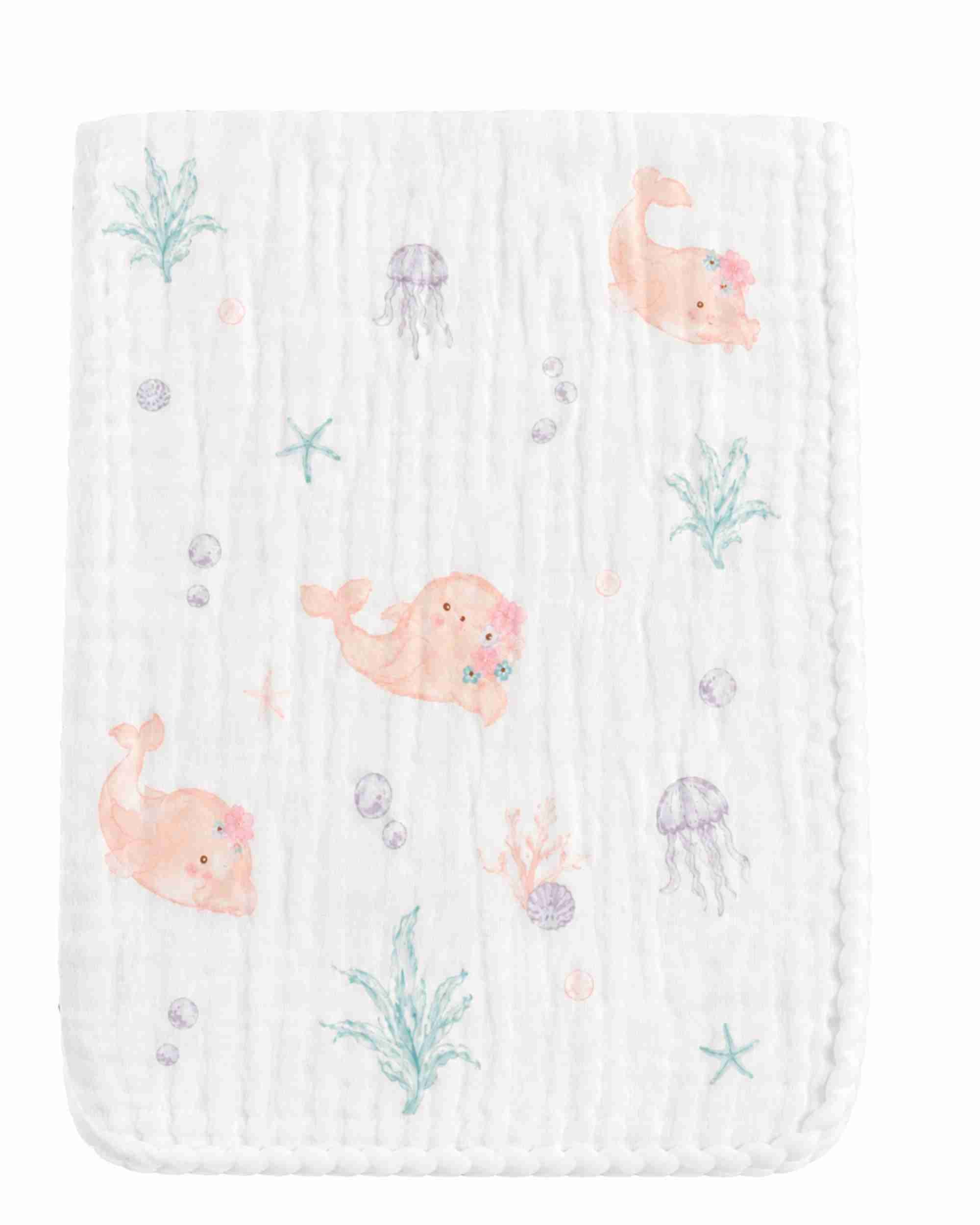 Premsons® Baby Burp Cloth for Newborns |Cute Sea Animal Print