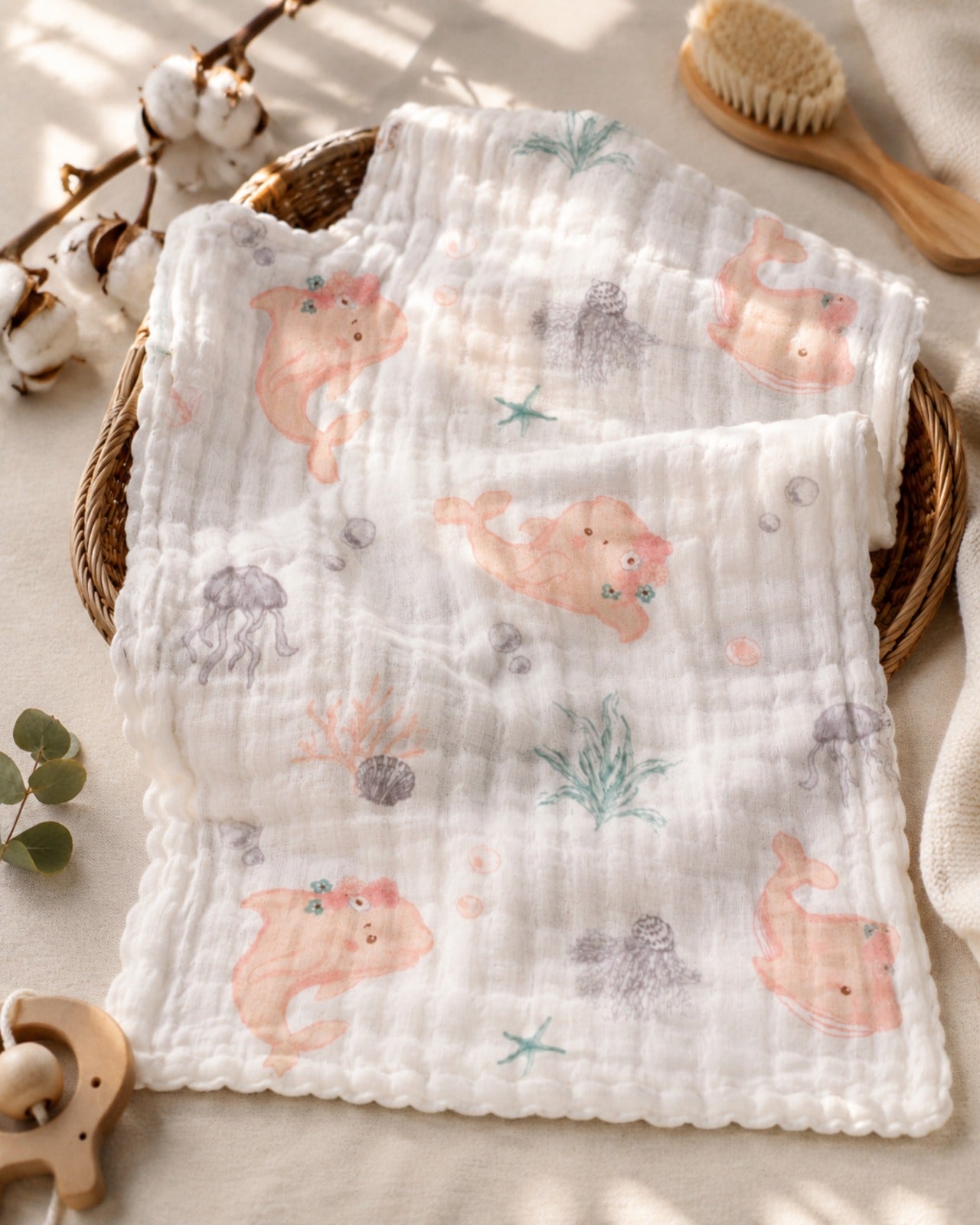 Premsons® Baby Burp Cloth for Newborns |Cute Sea Animal Print