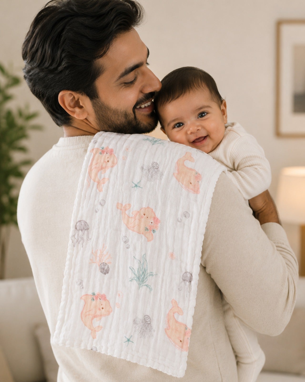 Premsons® Baby Burp Cloth for Newborns |Cute Sea Animal Print