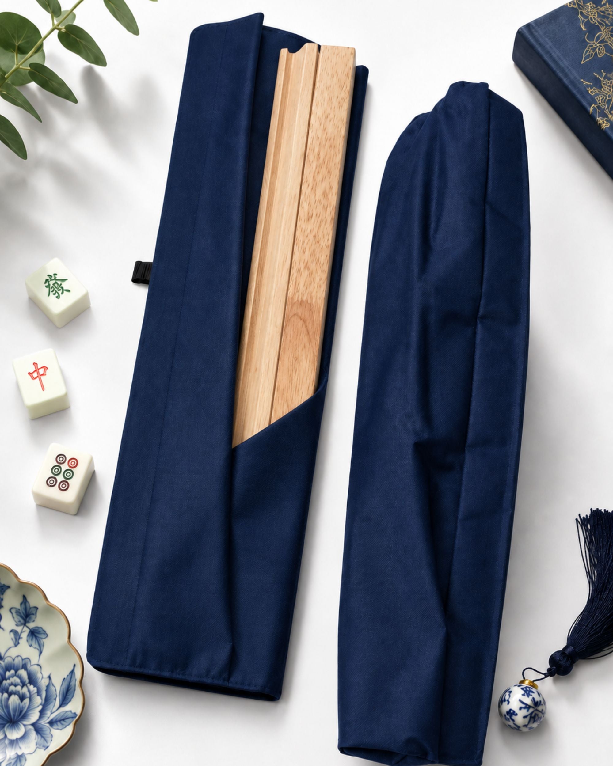 Premsons® Premium Mahjong Wooden Rack Cover– Protective Storage-Dark Blue