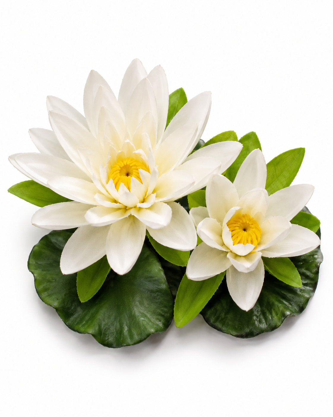 Premsons®Premium Artificial White Lotus Floating Flowers – Realistic Faux Water Lily Arrangement for Glass Bowls, Ponds, Table Centerpieces, Spa, Wedding & Home Décor