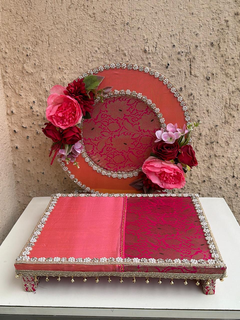 Premsons® Colorful Chakri Singhasan – Mini Decorative Backdrop Stand for Ganpati, Pooja & Festive Décor