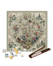 Premsons® Dynasty Bloom Mahjong Table Mat – Premium Anti-Slip Square Gaming & Decorative Mat - 23 x 23 inch - Versatile Non-Slip Play Surface