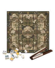 Premsons® Dynasty Plaid Mahjong Table Mat – Premium Anti-Slip Square Gaming & Decorative Mat - 23 x 23 inch - Versatile Non-Slip Play Surface