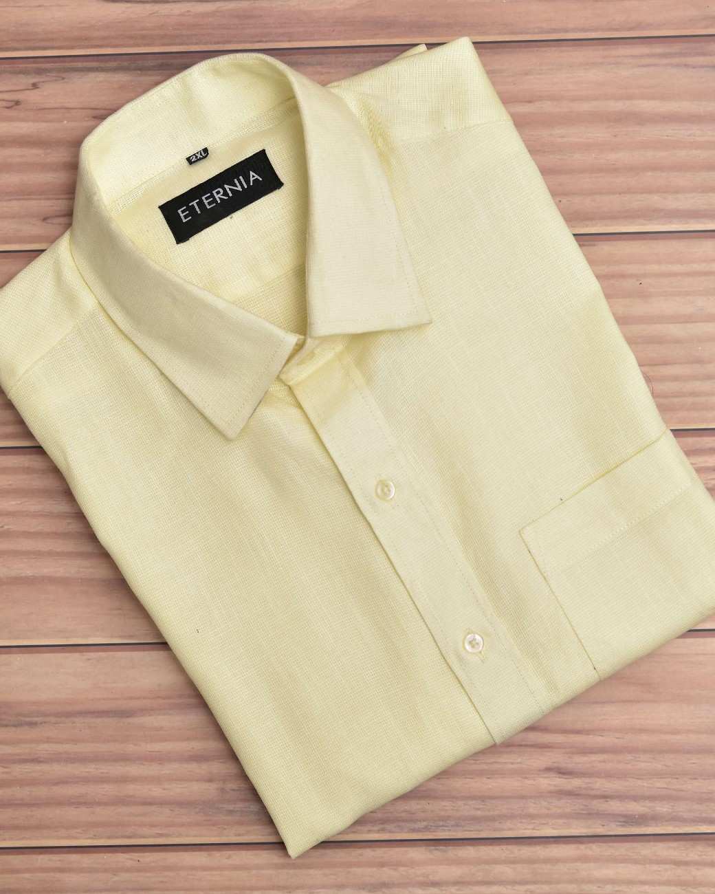 Eternia® Classic Men’s Linen Shirt – Premium Comfort for Every Season - Butter Yellow
