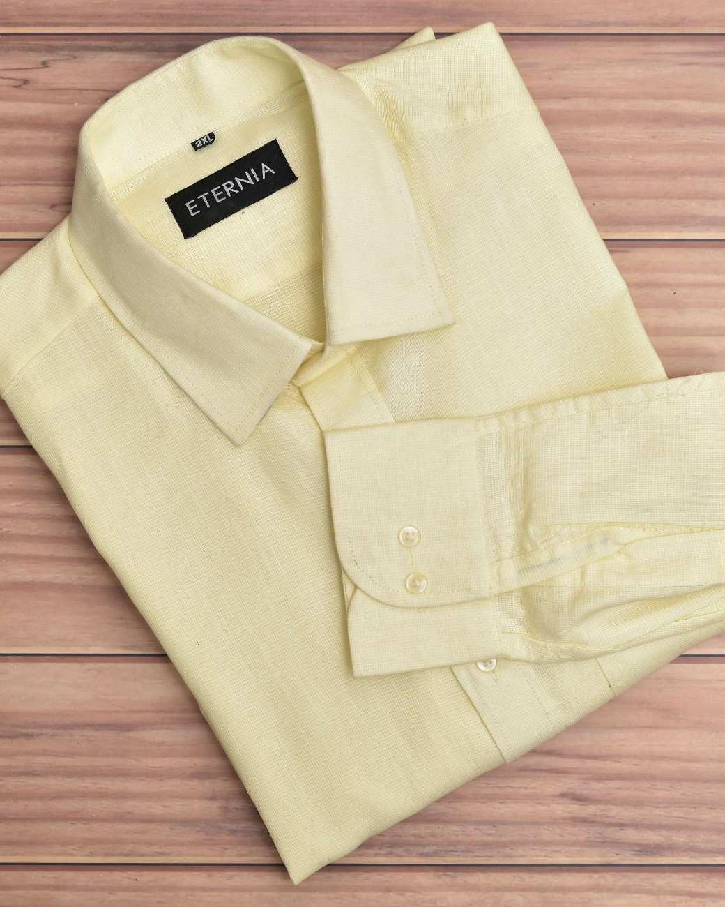 Eternia® Classic Men’s Linen Shirt – Premium Comfort for Every Season - Butter Yellow