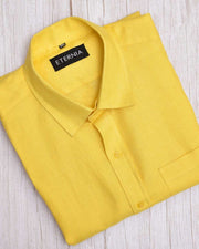 Eternia® Classic Men’s Linen Shirt – Premium Comfort for Every Season - Yellow