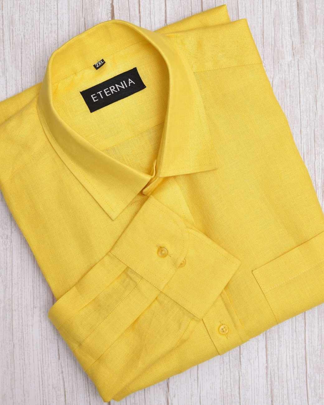 Eternia® Classic Men’s Linen Shirt – Premium Comfort for Every Season - Yellow