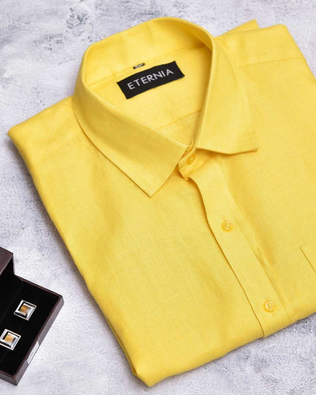 Eternia® Classic Men’s Linen Shirt – Premium Comfort for Every Season - Yellow