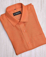Eternia® Classic Men’s Linen Shirt – Premium Comfort for Every Season - Orange
