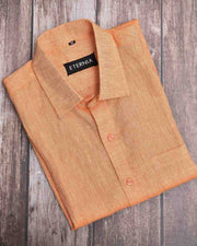 Eternia® Classic Men’s Linen Shirt – Premium Comfort for Every Season - Light Orange