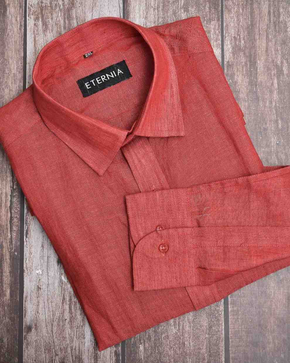 Eternia® Classic Men’s Linen Shirt – Premium Comfort for Every Season - Red