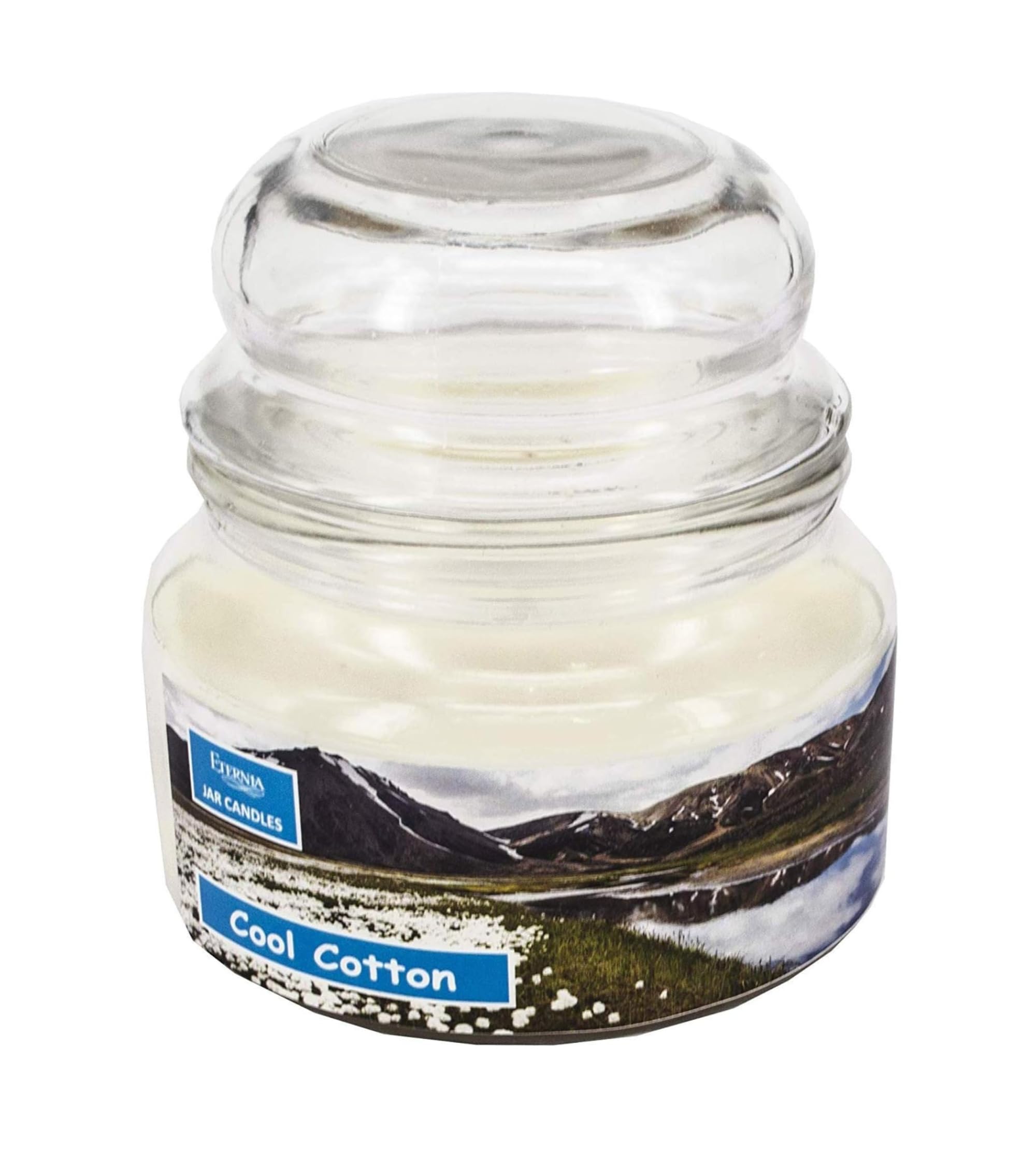 Eternia® Cool Cotton Scented Jar Candle – Clean Fresh Linen-Inspired Aroma in Glass Jar for Bedroom, Office, or Spa