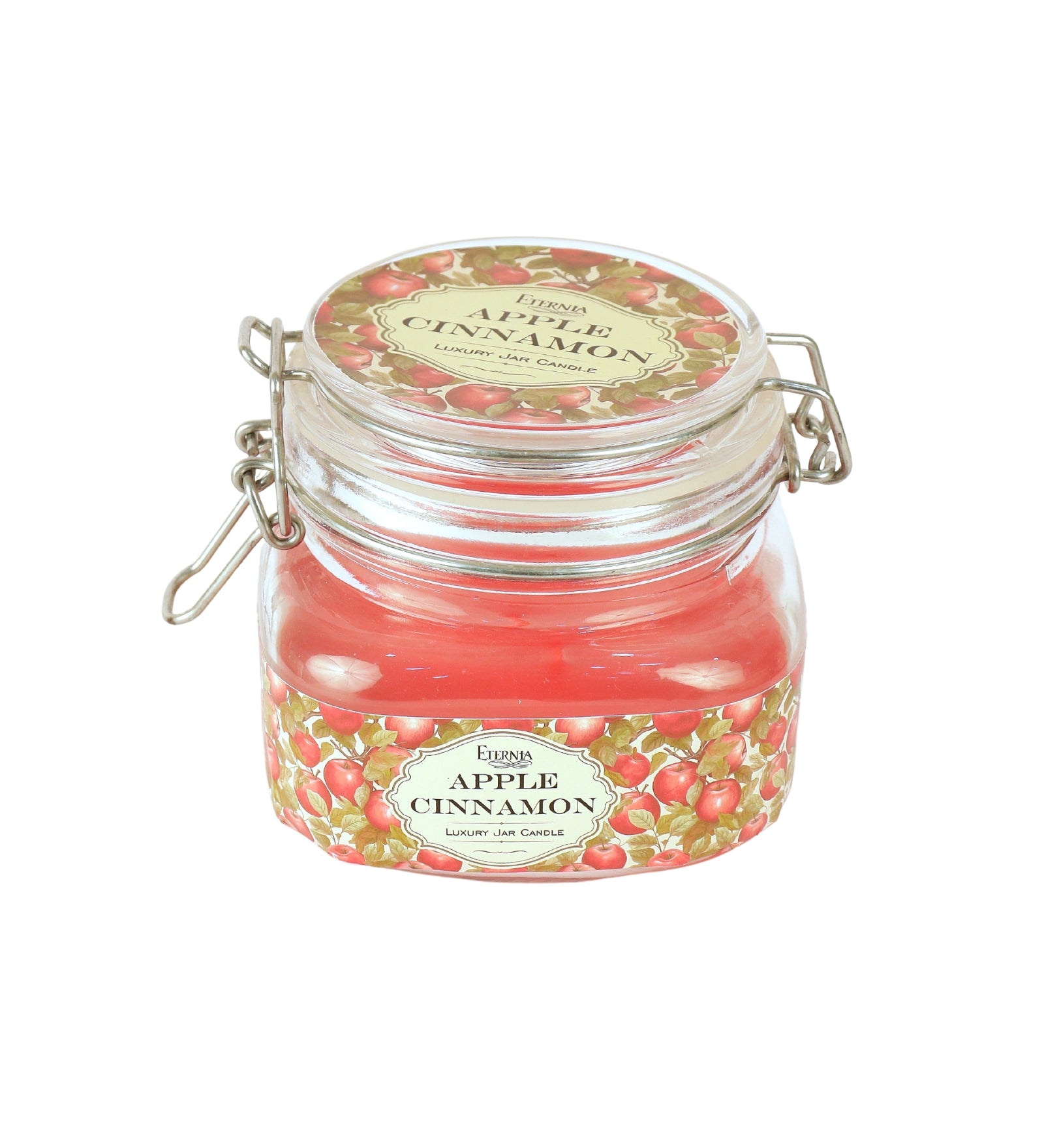 Eternia® Apple Cinnamon Scented Double Wick Jar Candle – Warm Spiced Fruit Aroma in Elegant Jar for Cozy Home Ambience – 28 Hours Burn Time