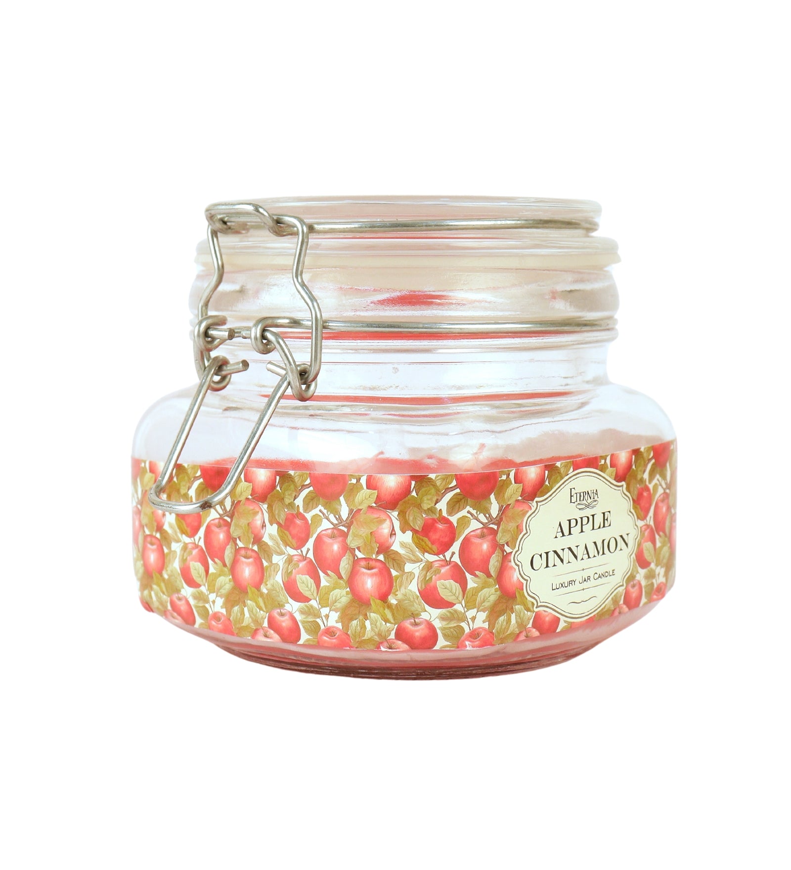 Eternia® Apple Cinnamon Scented Double Wick Jar Candle – Warm Spiced Fruit Aroma in Elegant Jar for Cozy Home Ambience – 28 Hours Burn Time