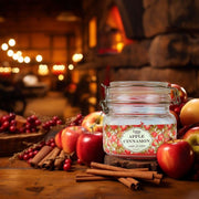 Eternia® Apple Cinnamon Scented Double Wick Jar Candle – Warm Spiced Fruit Aroma in Elegant Jar for Cozy Home Ambience – 28 Hours Burn Time