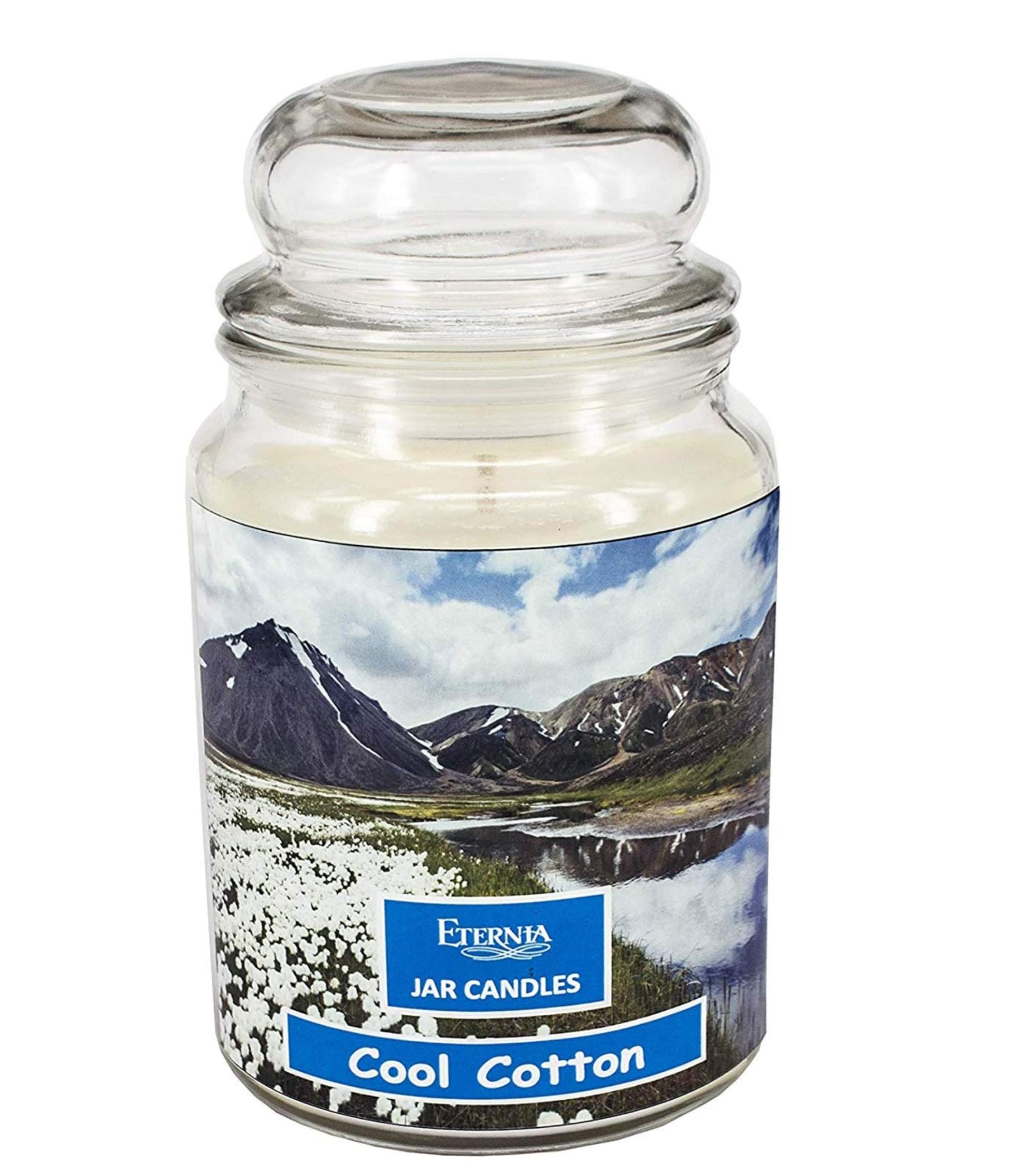 Eternia® Cool Cotton Scented Jar Candle – Clean Fresh Linen-Inspired Aroma in Glass Jar for Bedroom, Office, or Spa