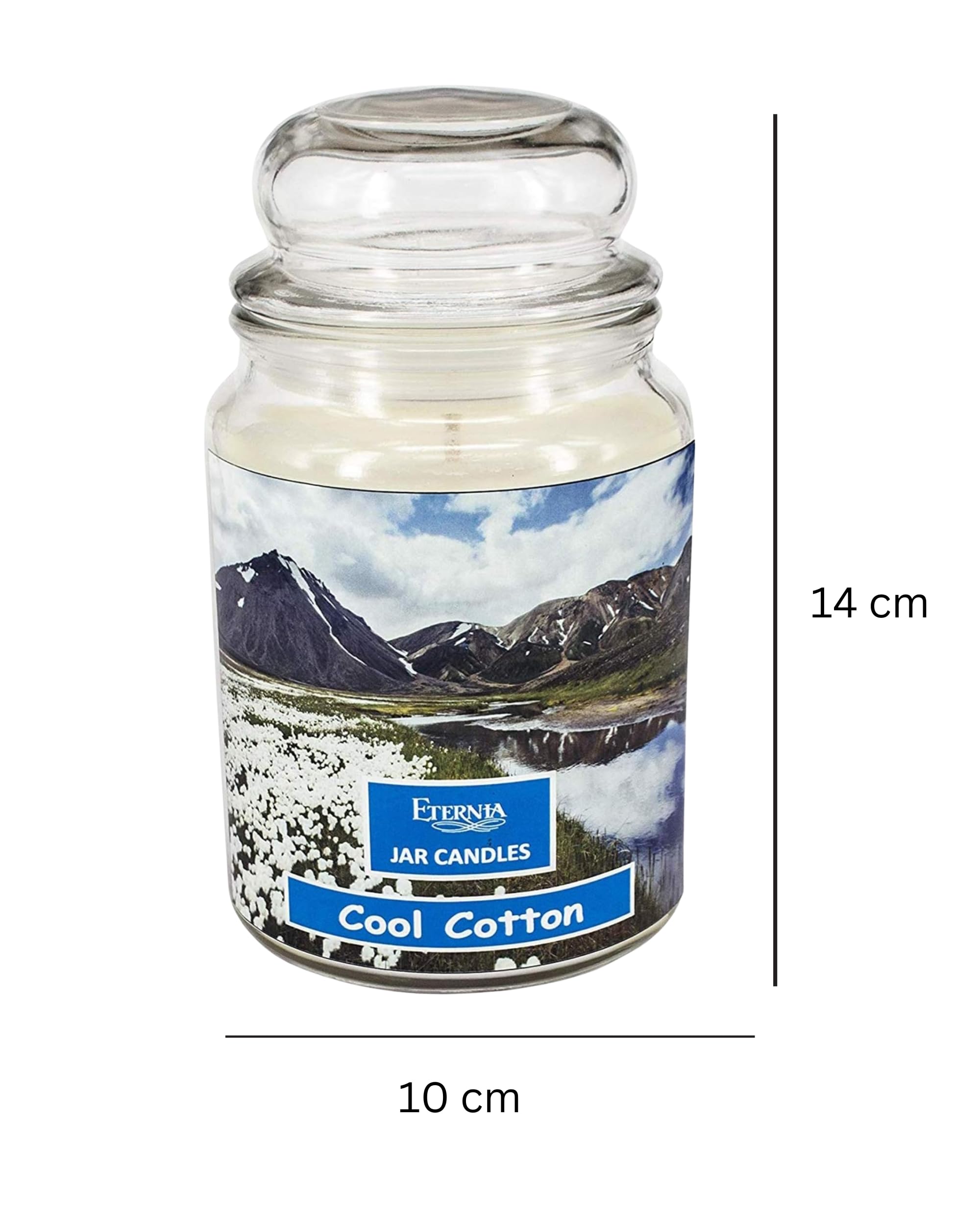 Eternia® Cool Cotton Scented Jar Candle – Clean Fresh Linen-Inspired Aroma in Glass Jar for Bedroom, Office, or Spa