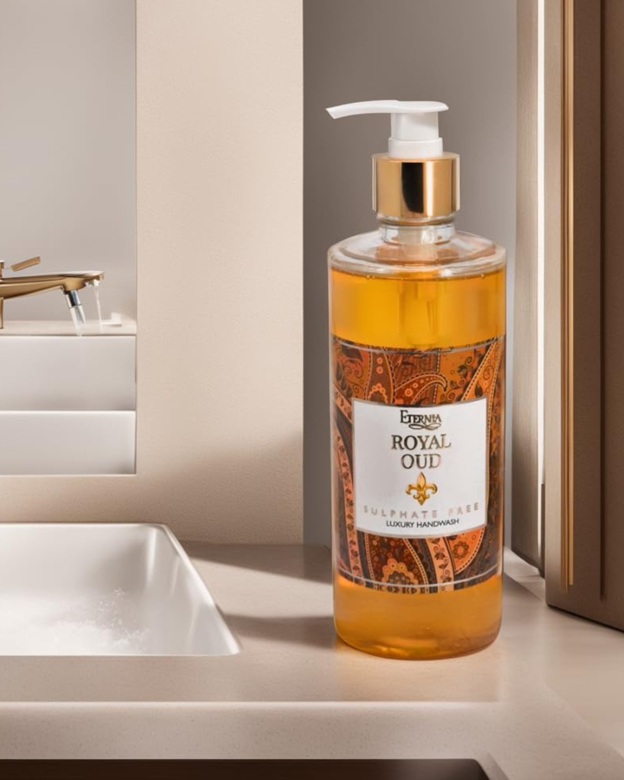 Eternia® Royal Oud Sulphate-Free Handwash - Premium Cruelty-Free Liquid Soap - Luxurious Foam & Thick Honey-Like Consistency - 500ml
