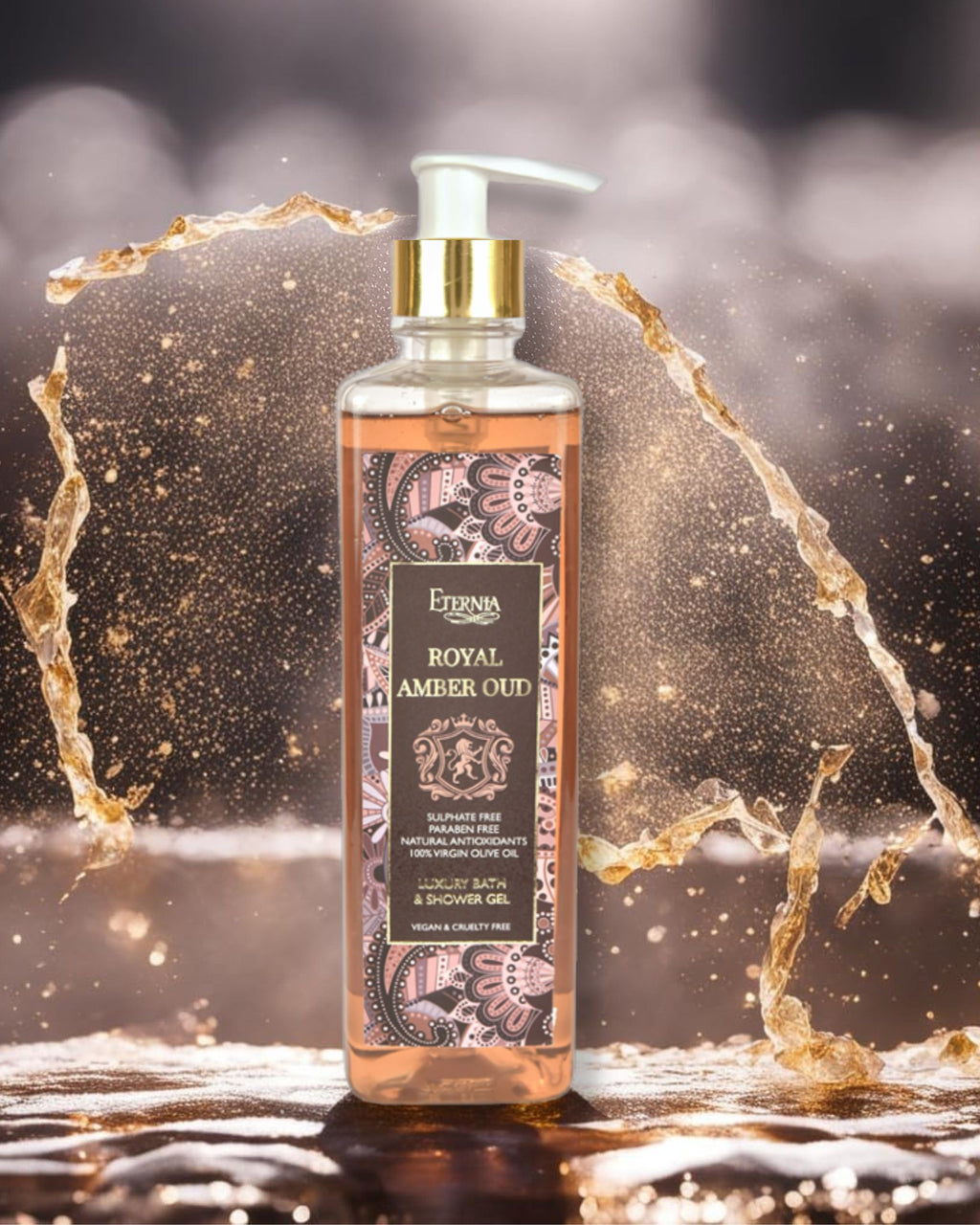 Eternia® Royal Amber Oud Bath & Shower Gel - Sulphate Free & Cruelty-Free Daily Hydrating Cleanser - 500ml