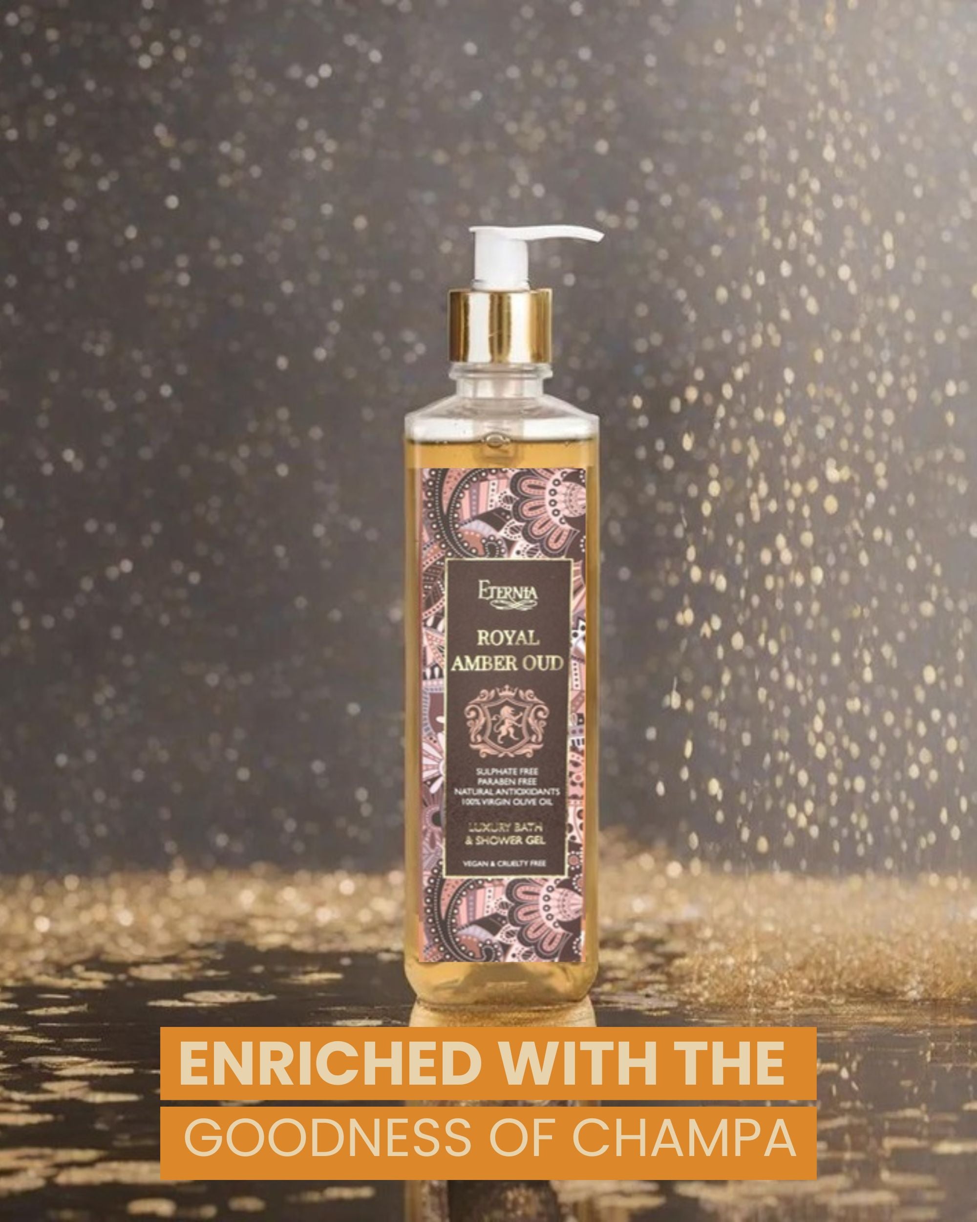 Eternia® Royal Amber Oud Bath & Shower Gel - Sulphate Free & Cruelty-Free Daily Hydrating Cleanser - 500ml
