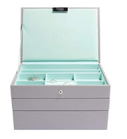 Eternia® Jewellery Box Vegan Leather Portable Classic Leatherette Layer Women's Storage Organizer Box - Set Of 3 - Rings And Earrings
