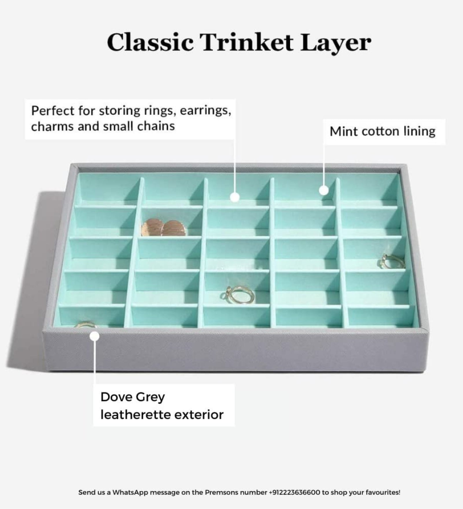 Eternia® Jewellery Box Vegan Leather Portable Classic Leatherette Layer Women's Storage Organizer Box - Set Of 3 - Rings And Earrings