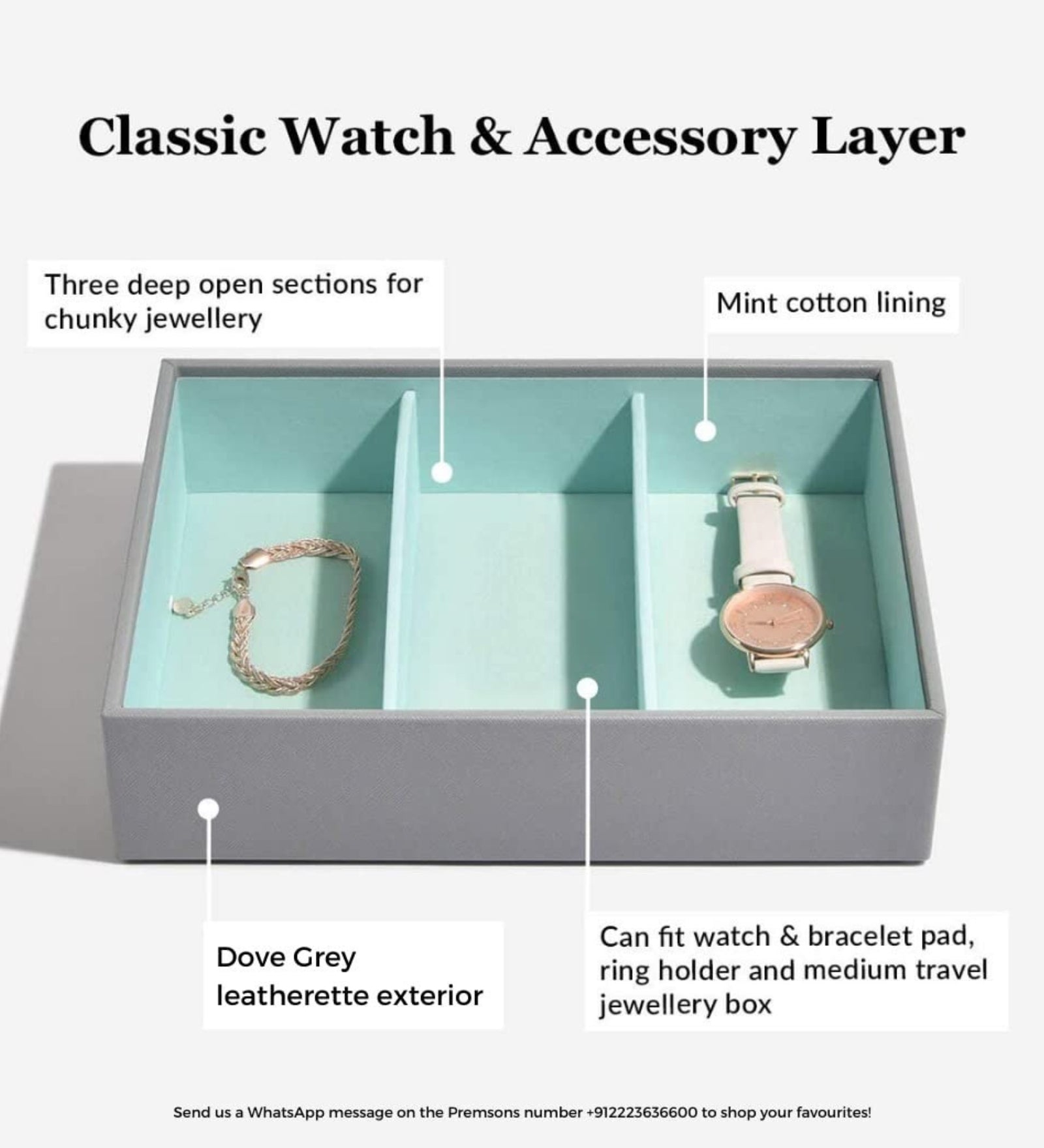 Eternia® Jewellery Box Vegan Leather Portable Classic Leatherette Layer Women's Storage Organizer Box - Set Of 3 - Rings And Earrings