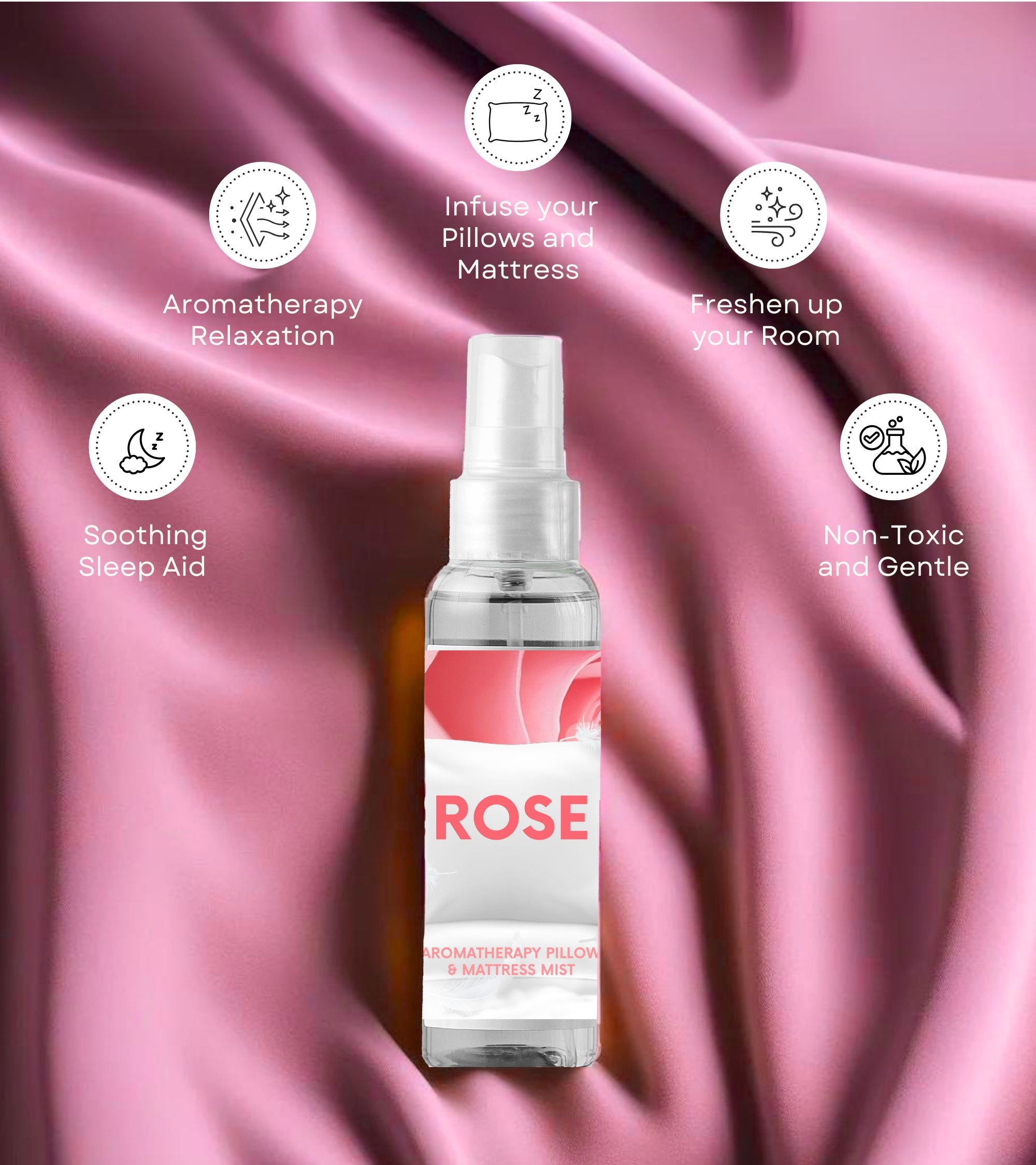 Eternia® Rose Pillow Mist – Calming Aromatherapy Spray | Natural, Cruelty-Free, Sleep Enhancing