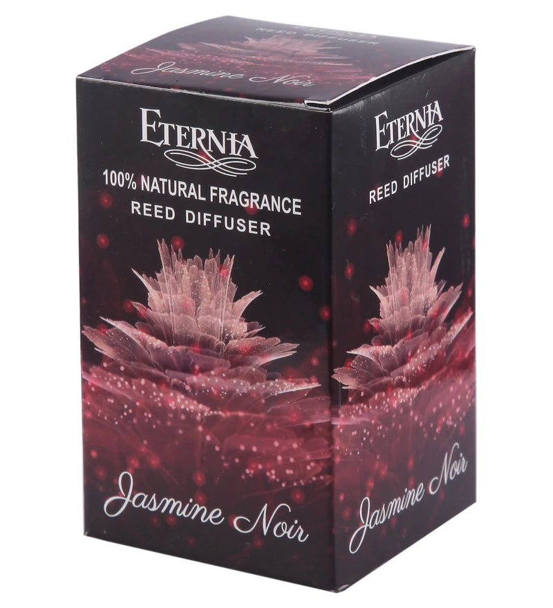 Eternia® Jasmine Noir Reed Diffuser with Rattan Reed Sticks – Slow Release Subtle Long-Lasting Home Fragrance