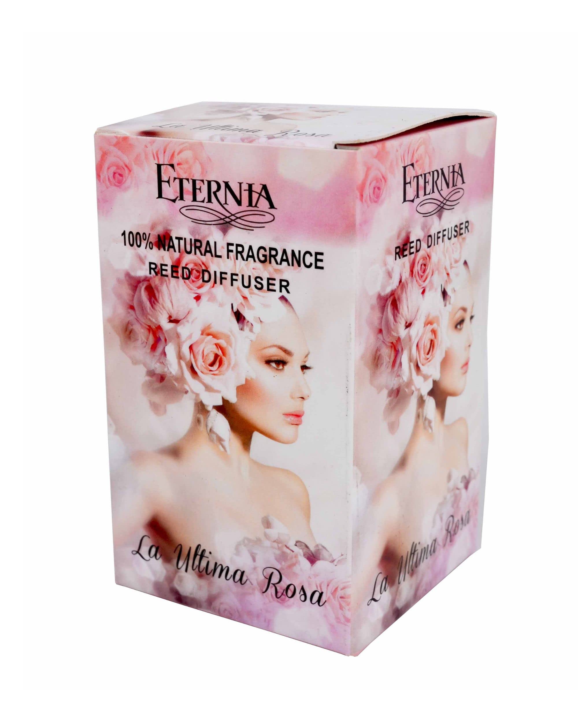 Eternia® La Ultima Rosa Reed Diffuser with Rattan Reed Sticks – Slow Release Subtle Long-Lasting Home Fragrance
